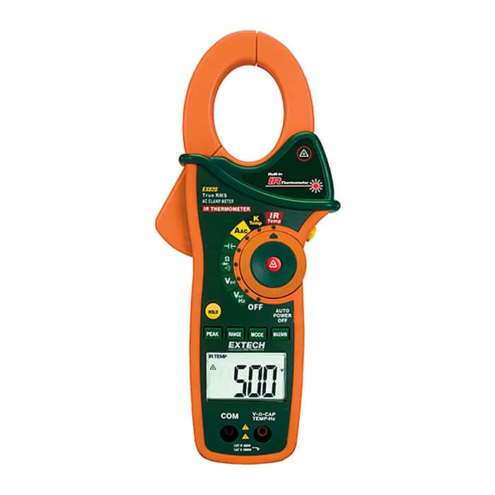 Extech-EX820-1000A-True-RMS-AC-Clamp-Meter-+-IR-Thermometer